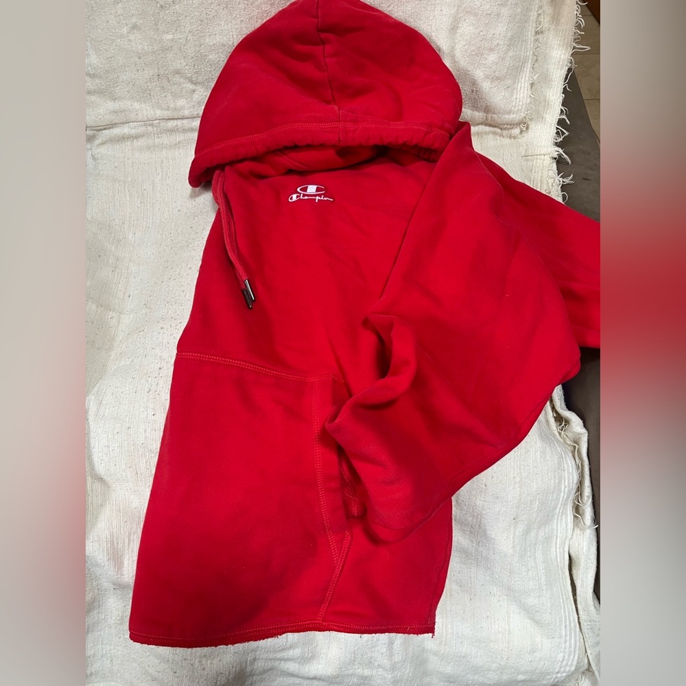 Champion Hoodie - Loose Fit/No Bottom Hem - Size Large